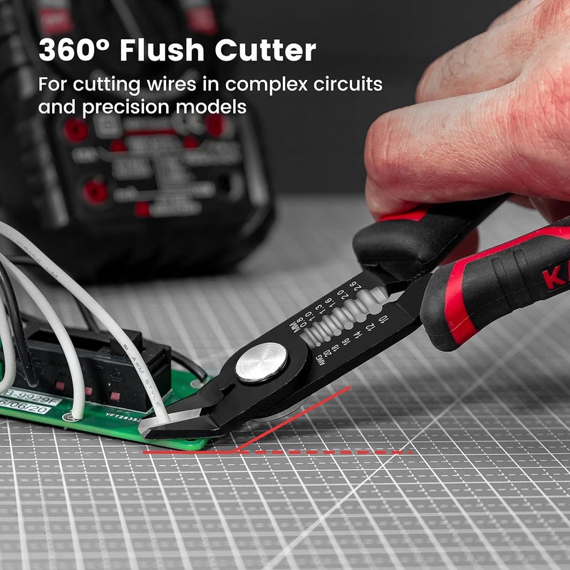 KAIWEETS Wire Cutters 6-Inch Flush cutter with Supplementary Stripping, Cutting Pliers, Handy and Slim Diagonal Cutters, Side Cutting Pliers, Sharp Snip, Safety Lock - Image 2